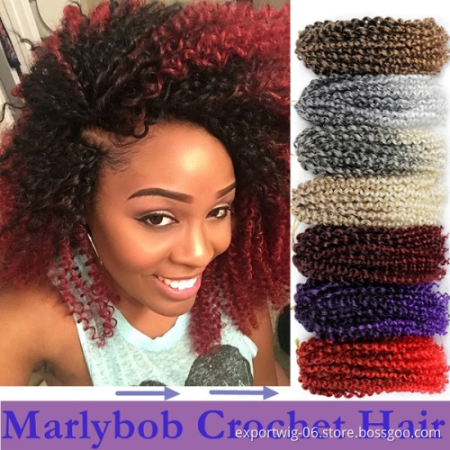 8Inch Crochet afro Kinky Curly Crochet Synthetic braiding hair Marly Braids synthetic ombre water wave braiding hair extensions
